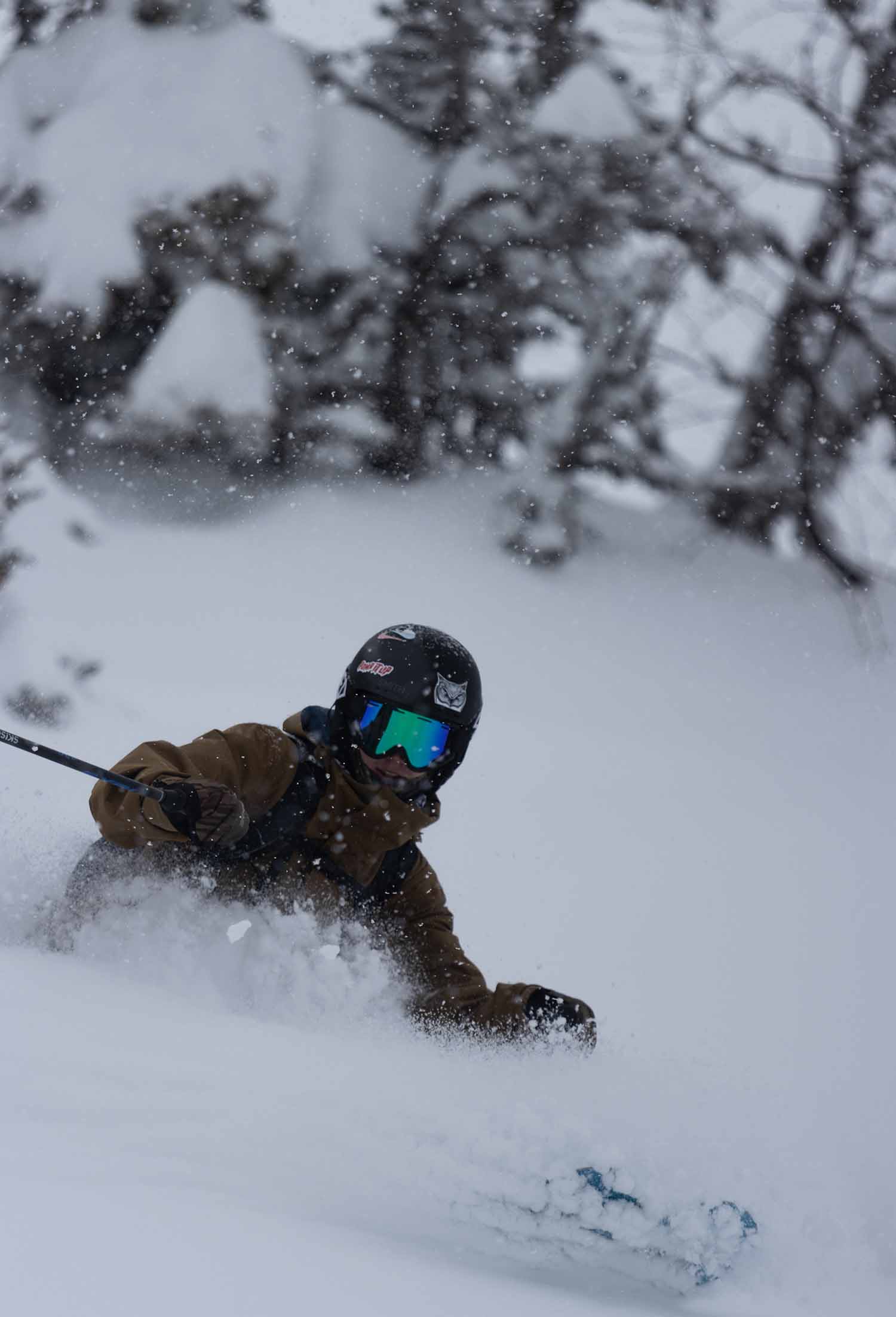 a person skiing down a slope